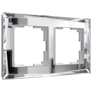 Рамка стеклянная Werkel Diamant на 2 поста Зеркальный W0021220