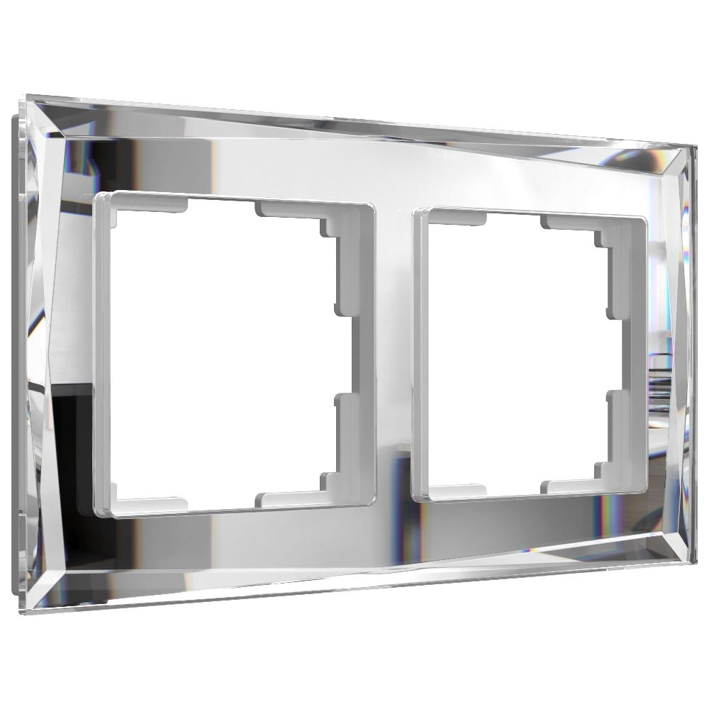 Рамка стеклянная Werkel Diamant на 2 поста Зеркальный W0021220