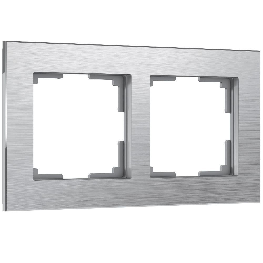 Рамка из металла Werkel Aluminium на 2 поста Алюминий W0021706