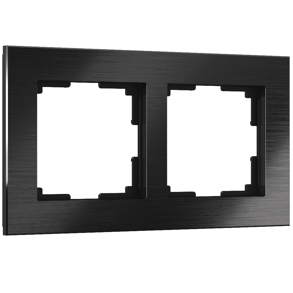 Рамка из металла Werkel Aluminium на 2 поста Черный алюминий W0021708
