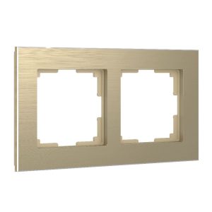 Рамка из металла Werkel Aluminium на 2 поста Шампань W0021711
