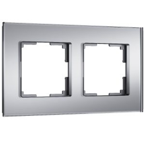 Рамка стеклянная Werkel Senso на 2 поста soft-touch Серебряный W0023106