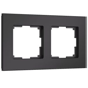 Рамка стеклянная Werkel Senso на 2 поста soft-touch Черный W0023108