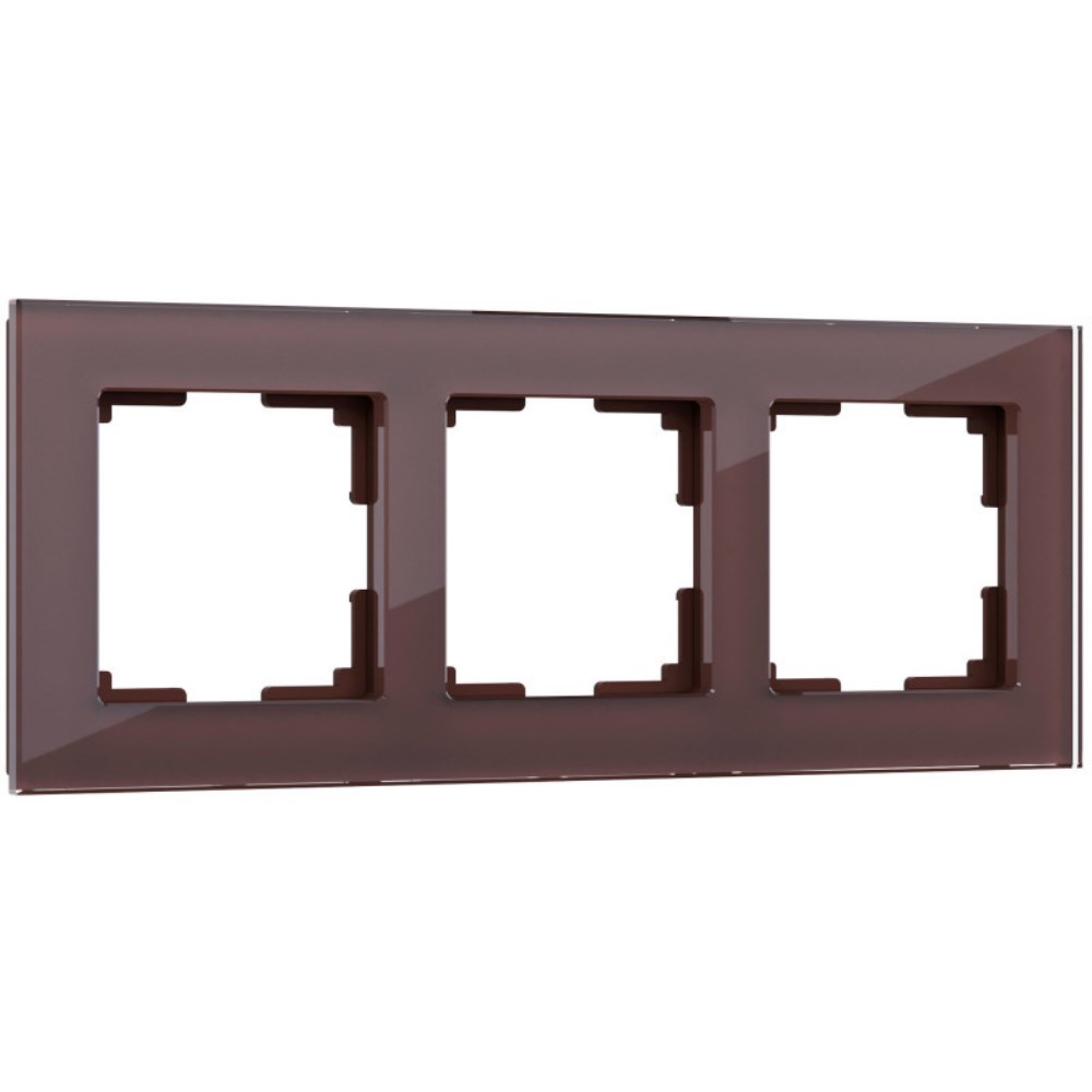 Рамка стеклянная Werkel Favorit на 3 поста Мокко W0031118