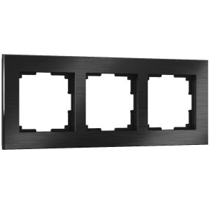 Рамка из металла Werkel Aluminium на 3 поста Черный алюминий W0031708