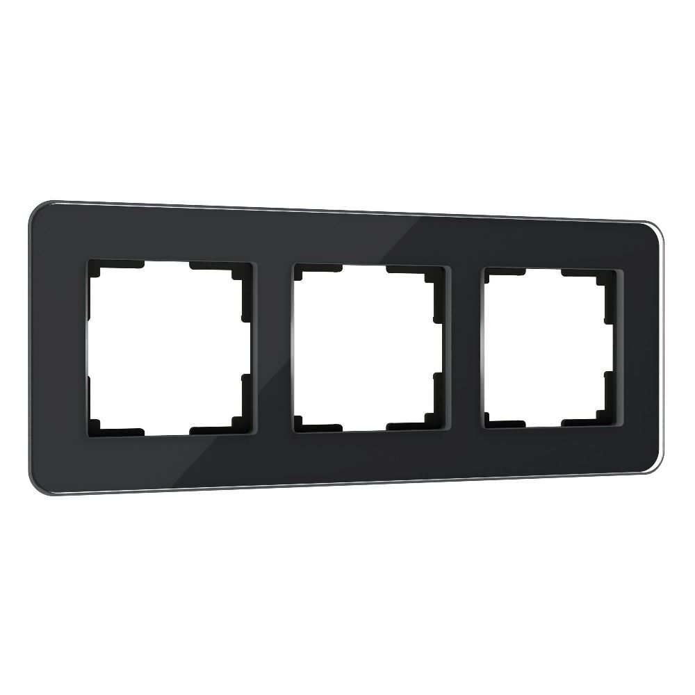 Рамка стеклянная Werkel Elite на 3 поста Черный W0032448