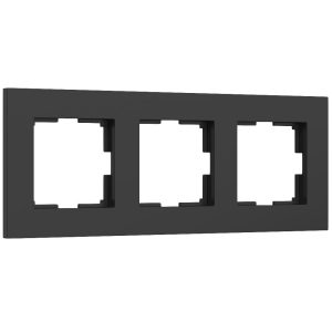 Рамка из поликарбоната Werkel Slab на 3 поста Черный W0032908