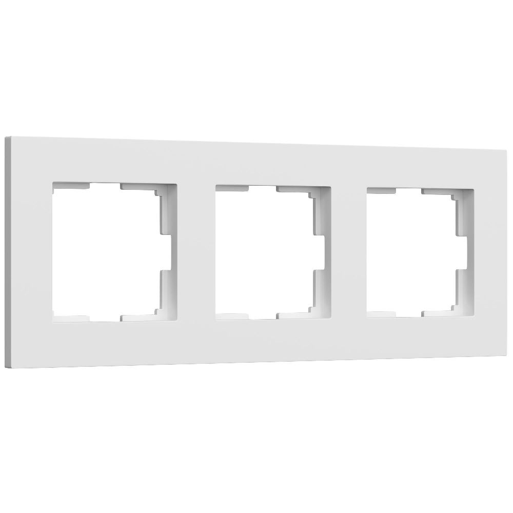 Рамка из поликарбоната Werkel Slab на 3 поста Белый W0032961