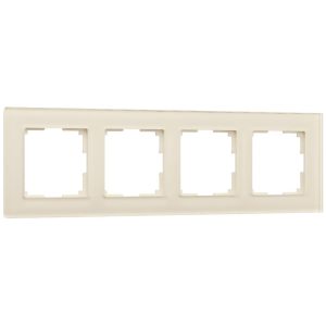 Рамка стеклянная Werkel Favorit на 4 поста Молочный W0041141