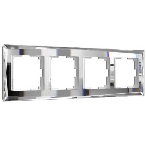 Рамка стеклянная Werkel Diamant на 4 поста Зеркальный W0041220