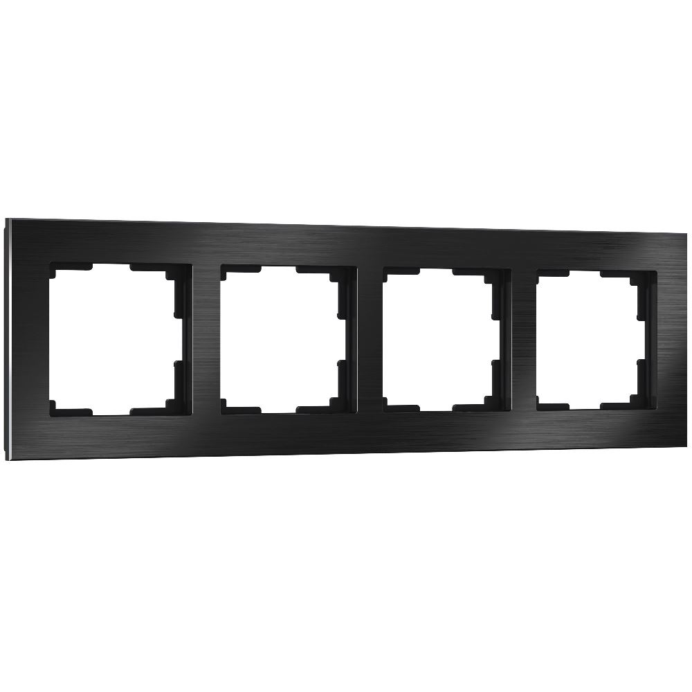Рамка из металла Werkel Aluminium на 4 поста Черный алюминий W0041708