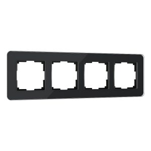 Рамка стеклянная Werkel Elite на 4 поста Черный W0042448