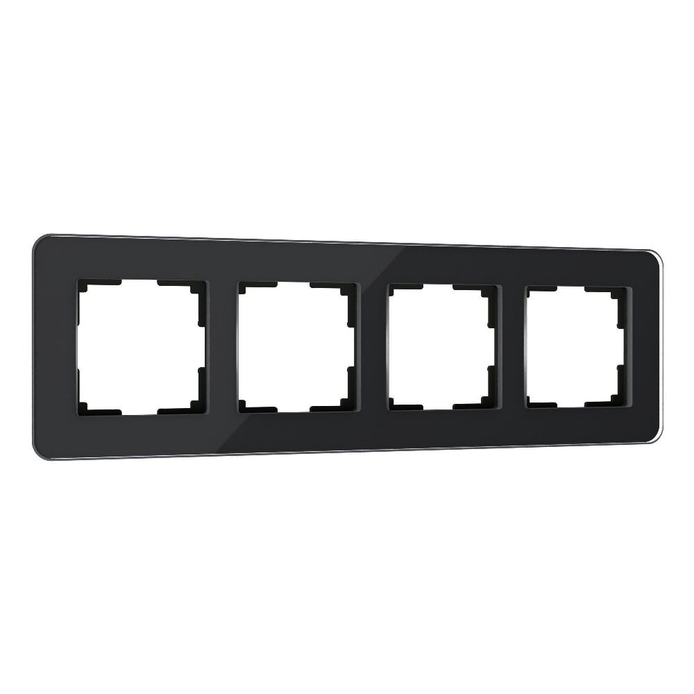 Рамка стеклянная Werkel Elite на 4 поста Черный W0042448