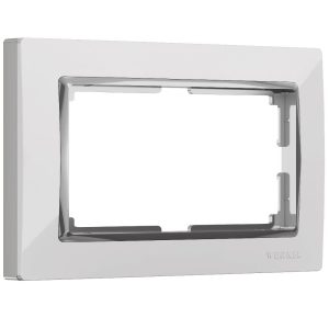 Рамка для двойной розетки Werkel Snabb Белый / Хром W0081901