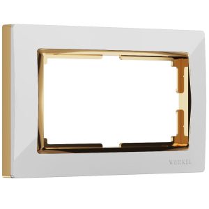 Рамка для двойной розетки Werkel Snabb Белый / Золото W0081933