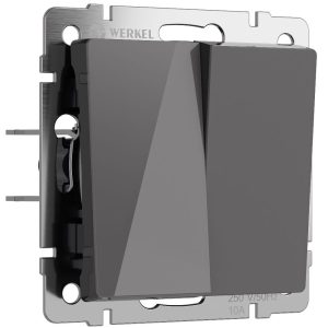 Выключатель двухклавишный встраиваемый Werkel Графит W1120044