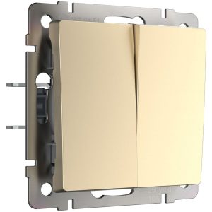 Выключатель двухклавишный встраиваемый проходной Werkel Шампань W1122011