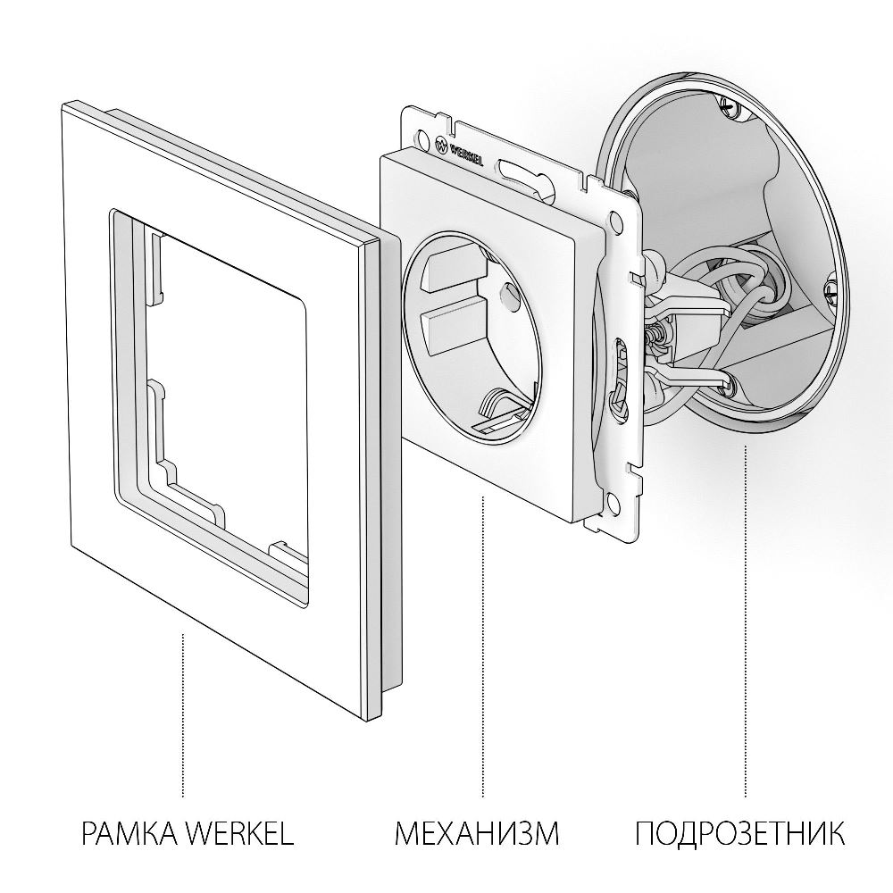 Розетка встраиваемая Werkel с заземлением Слоновая кость W1171003 — изображение 5