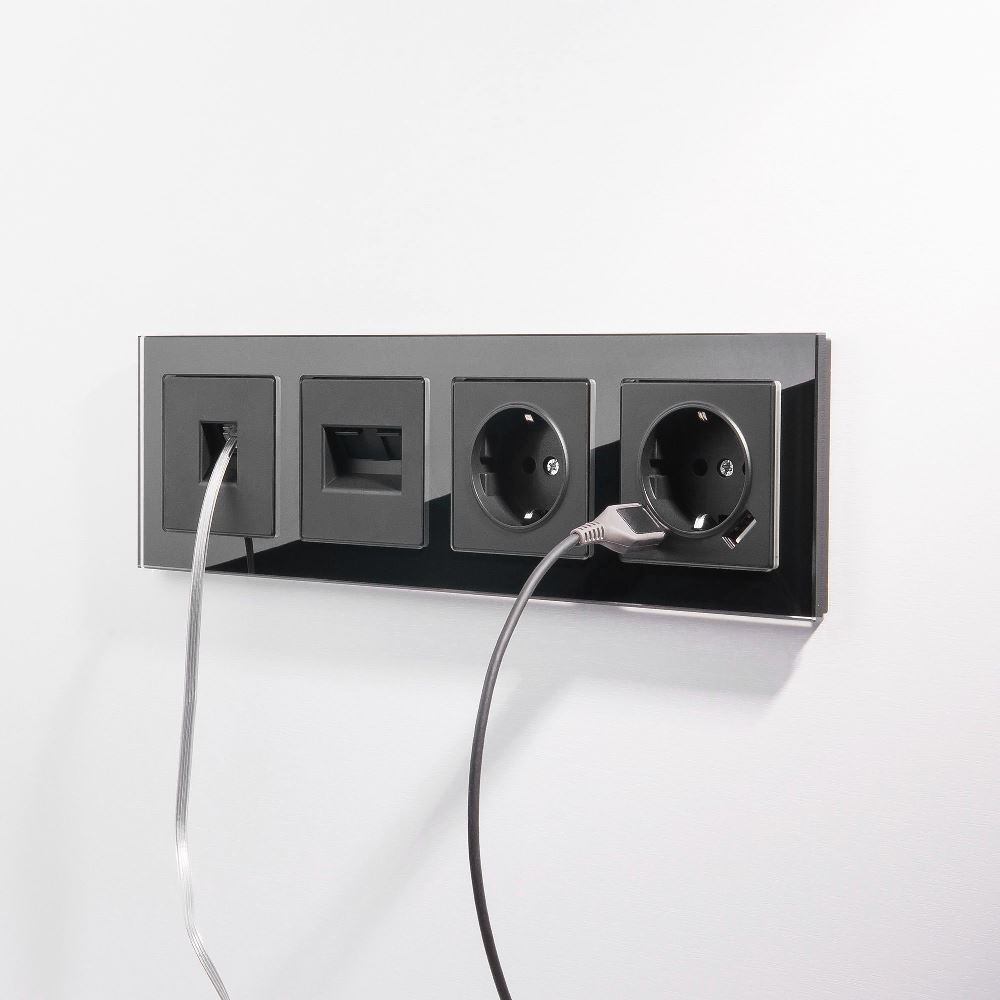 Розетка встраиваемая Ethernet Werkel RJ-45 Черный матовый W1181008 — изображение 3