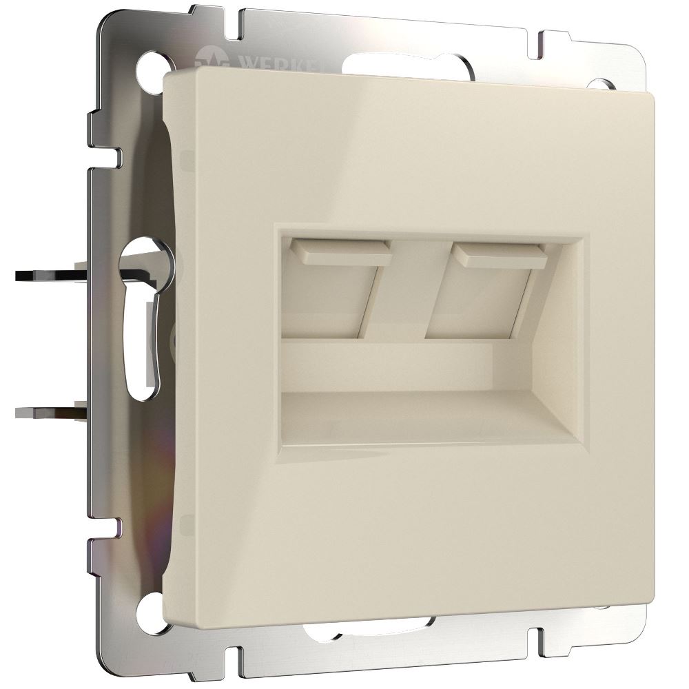 Розетка встраиваемая двойная Ethernet Werkel RJ-45 Слоновая кость W1181103