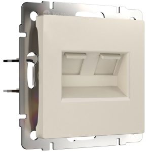 Розетка встраиваемая двойная Ethernet Werkel RJ-45 Айвори матовый W1181162