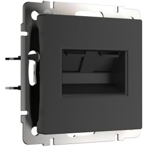 Розетка встраиваемая двойная Ethernet Werkel RJ-45 Черный матовый W1182208