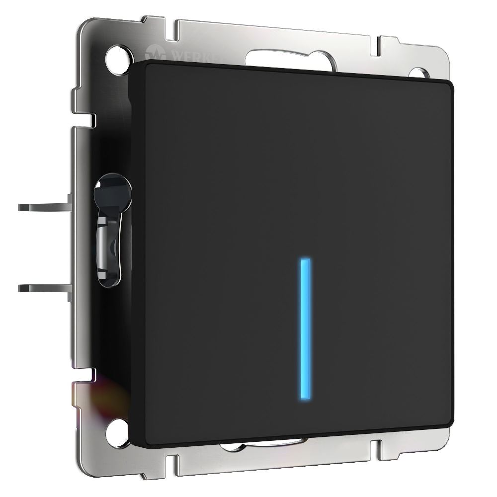 Выключатель одноклавишный встраиваемый сенсорный Werkel с Wifi Черный W4510608
