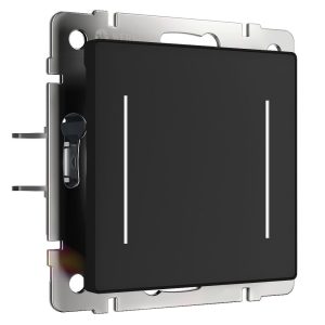 Выключатель двухклавишный встраиваемый сенсорный Werkel с Wifi Черный W4523008