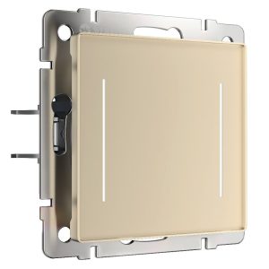 Выключатель двухклавишный встраиваемый сенсорный Werkel с Wifi Шампань W4523011