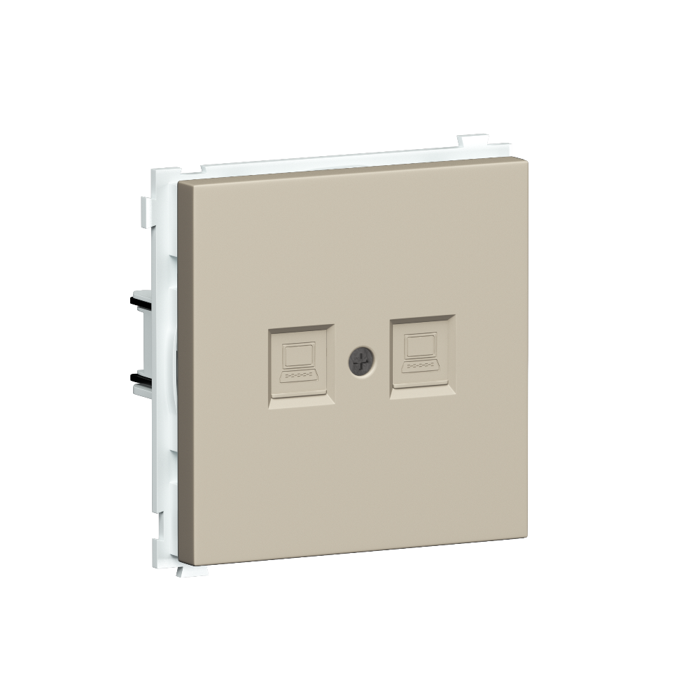 Розетка встраиваемая двойная Ethernet Donel R98 RJ45 2-я Cat.6/ClassE-8/8 Кашемир матовый DA16600-DA86935