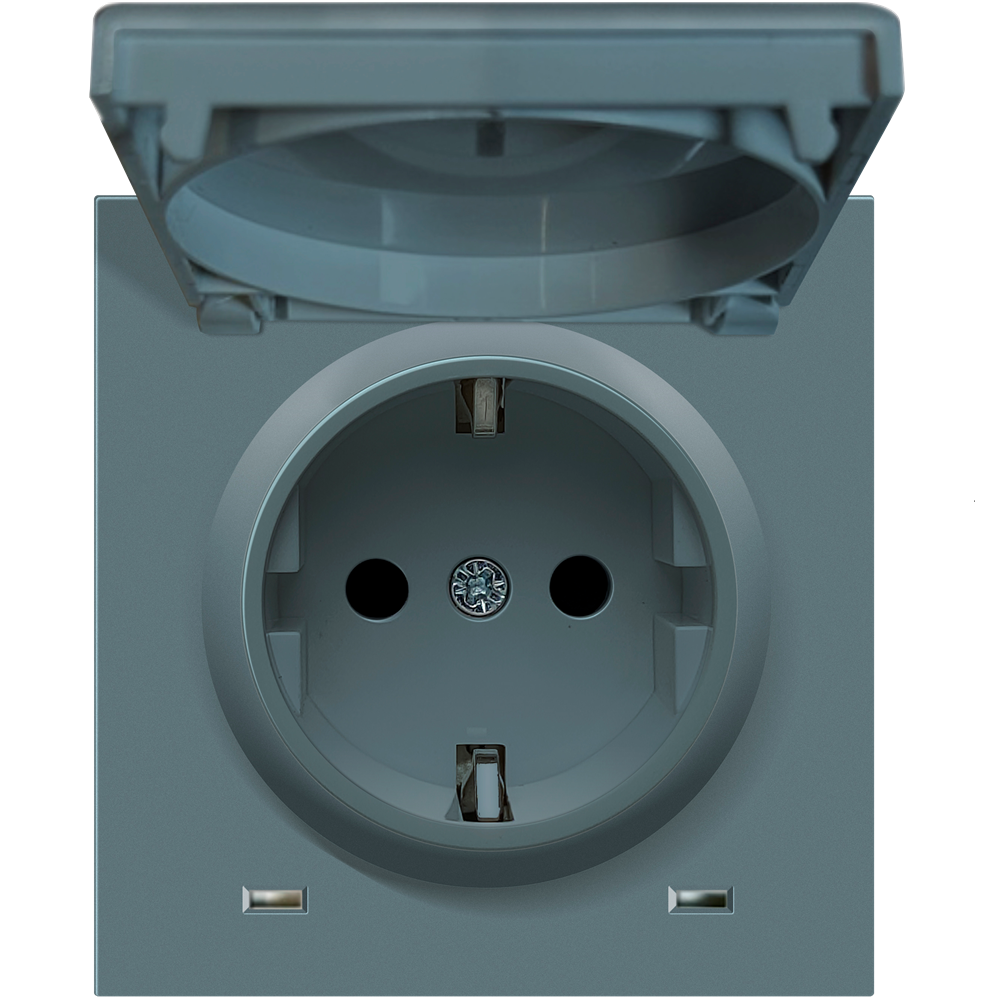 Розетка встраиваемая Donel R98 Schuko с крышкой и заземлением на винтах Изумруд матовый DA18800-DA45439 — изображение 3