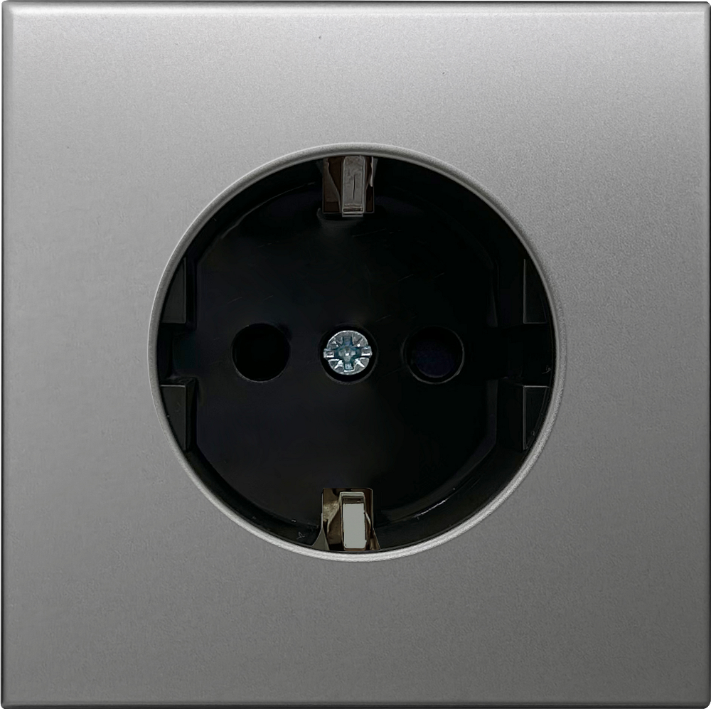 Розетка встраиваемая Donel R98 Metal Schuko с заземлением и шторками на клеммах Благородная сталь DA19900-DA220ES — изображение 2