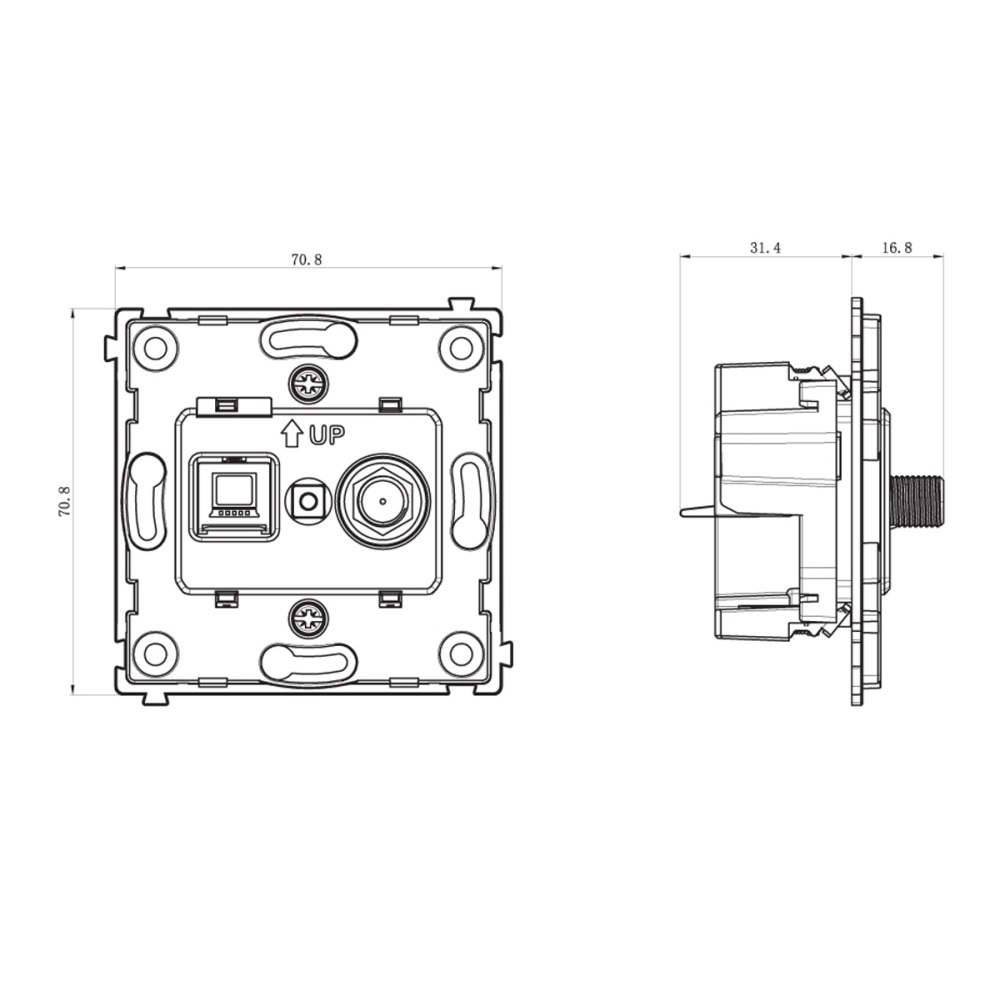 Розетка встраиваемая комбинированная Donel R98 RJ45+ SAT Белый глянцевый DA30600-DA88903 — изображение 5