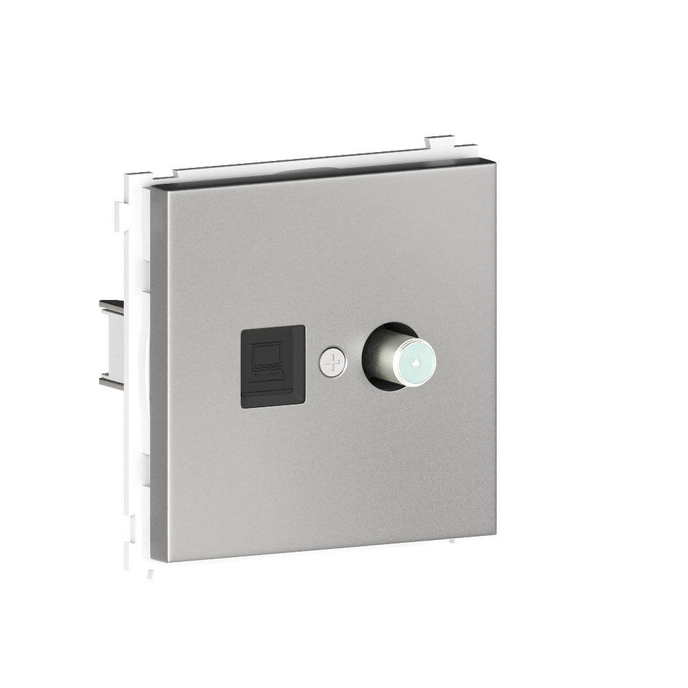 Розетка встраиваемая комбинированная Donel R98 Metal RJ45 + SAT Благородная сталь DA30600-DA889ES