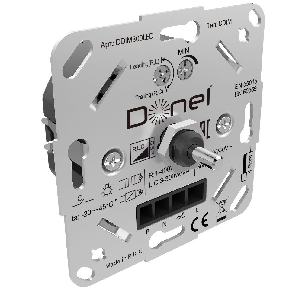 Диммер Donel R98 Triac с доп. входом Белый глянцевый DDIM300LED-DA65003 — изображение 4