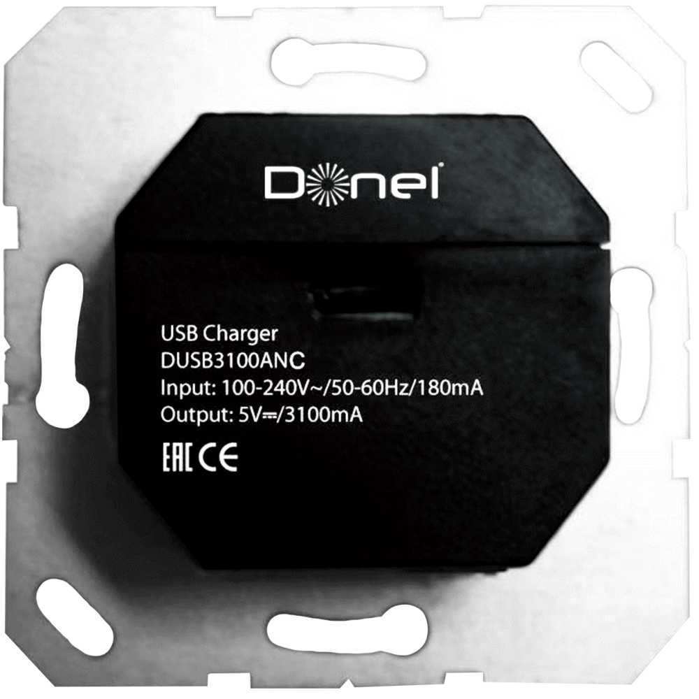 Розетка встраиваемая USB Donel R98 3.1A тип A, С Алюминий матовый DUSB3100ANC-DA27626 — изображение 3