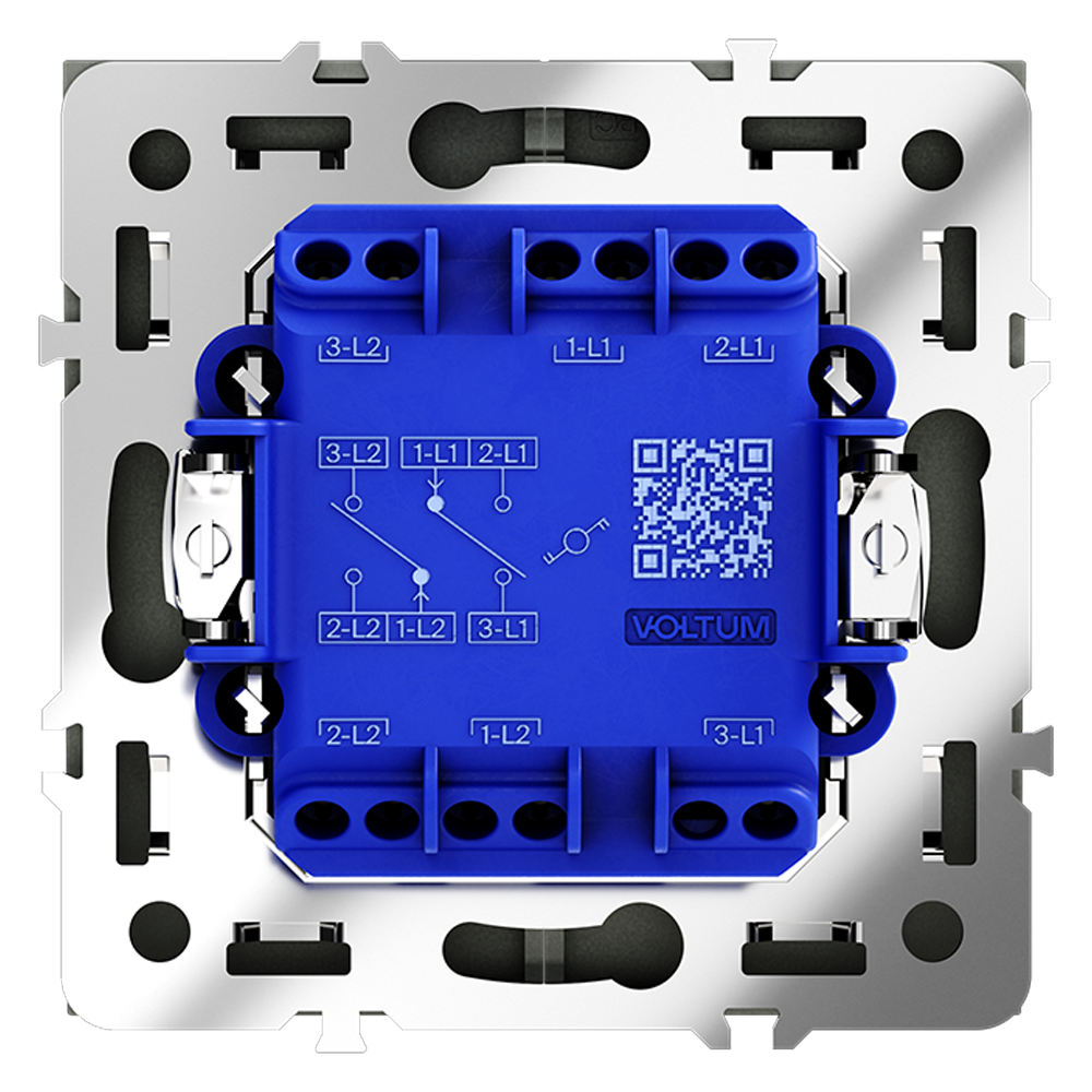 Выключатель двухклавишный встраиваемый проходной Voltum S70 Графит VLS020307 — изображение 3