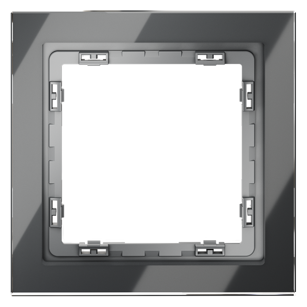 Рамка стеклянная Voltum S70 на 1 пост Графит глянцевый VLS110107