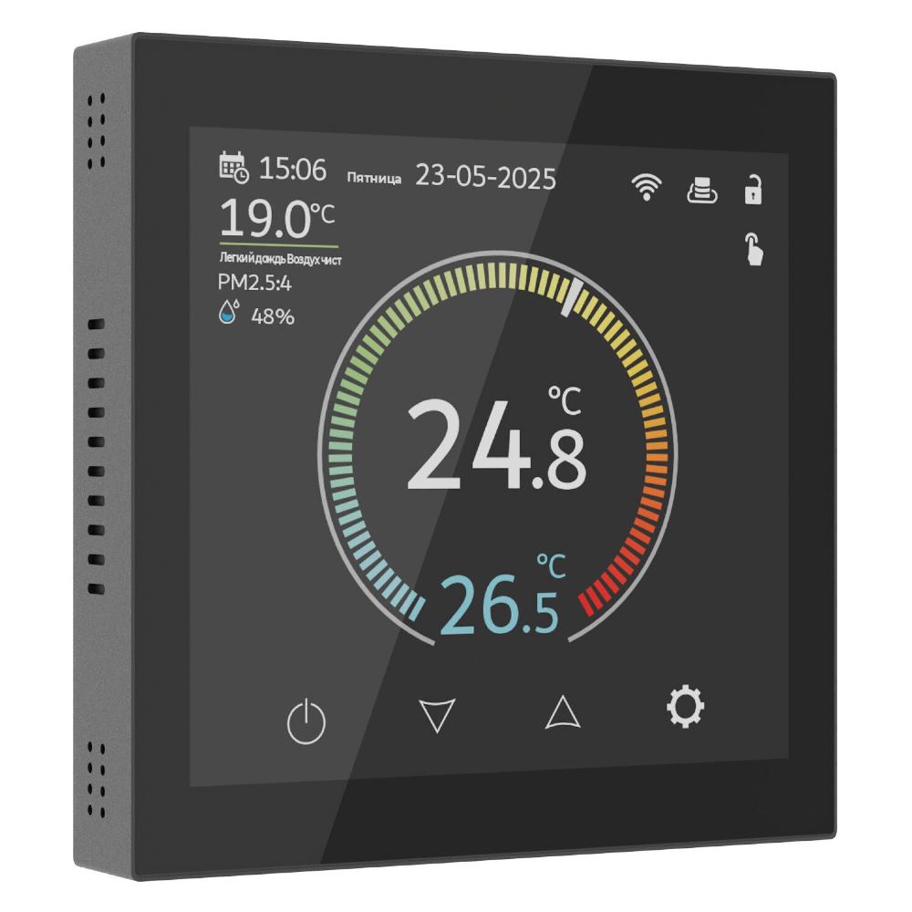 Умный сенсорный терморегулятор Werkel для теплого пола с Wifi и LCD дисплеем Черный W1851108